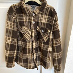 Eddie Bauer Boys Snap-Button Fleece lined Shacket size 6/7